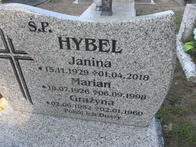 Janina Hybel 1929 Iłowa - Grobonet - Wyszukiwarka osób pochowanych